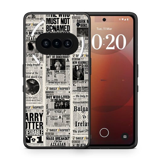 Θήκη Nothing Phone 3a Harry Paper από τη Smartfits με σχέδιο στο πίσω μέρος και μαύρο περίβλημα | Nothing Phone 3a Harry Paper case with colorful back and black bezels