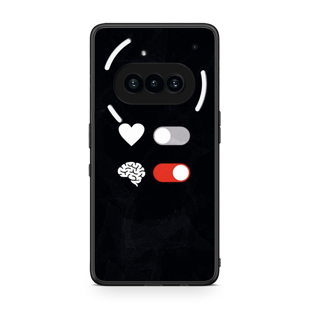 Nothing Phone 3a Heart Vs Brain Θήκη Αγίου Βαλεντίνου από τη Smartfits με σχέδιο στο πίσω μέρος και μαύρο περίβλημα | Smartphone case with colorful back and black bezels by Smartfits