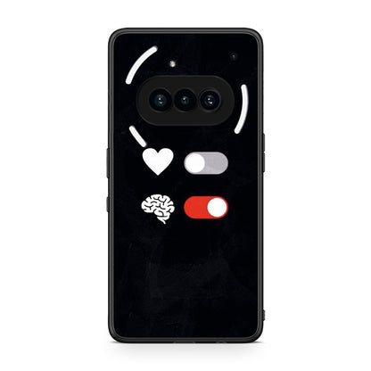 Nothing Phone 3a Heart Vs Brain Θήκη Αγίου Βαλεντίνου από τη Smartfits με σχέδιο στο πίσω μέρος και μαύρο περίβλημα | Smartphone case with colorful back and black bezels by Smartfits