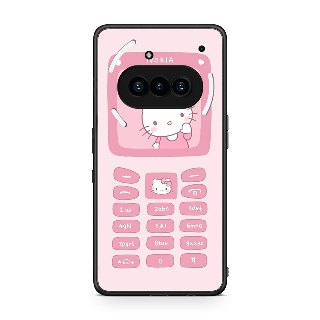 Nothing Phone 3a Hello Kitten Θήκη Αγίου Βαλεντίνου από τη Smartfits με σχέδιο στο πίσω μέρος και μαύρο περίβλημα | Smartphone case with colorful back and black bezels by Smartfits