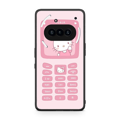 Nothing Phone 3a Hello Kitten Θήκη Αγίου Βαλεντίνου από τη Smartfits με σχέδιο στο πίσω μέρος και μαύρο περίβλημα | Smartphone case with colorful back and black bezels by Smartfits