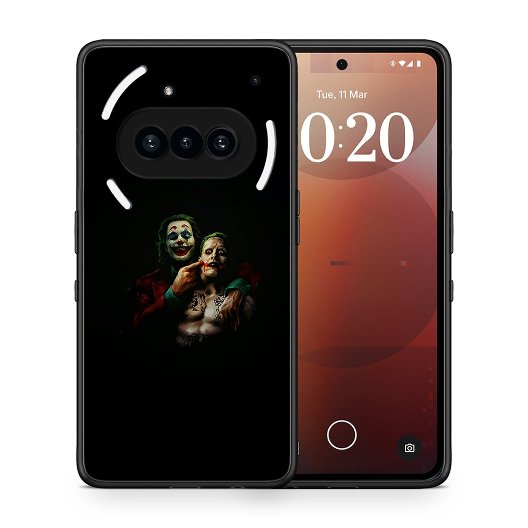 Θήκη Nothing Phone 3a Clown Hero από τη Smartfits με σχέδιο στο πίσω μέρος και μαύρο περίβλημα | Nothing Phone 3a Clown Hero case with colorful back and black bezels
