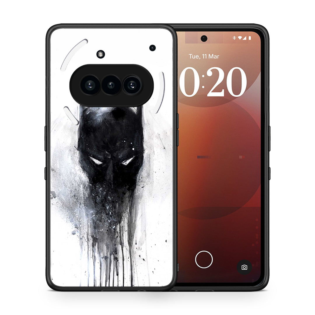 Θήκη Nothing Phone 3a Paint Bat Hero από τη Smartfits με σχέδιο στο πίσω μέρος και μαύρο περίβλημα | Nothing Phone 3a Paint Bat Hero case with colorful back and black bezels