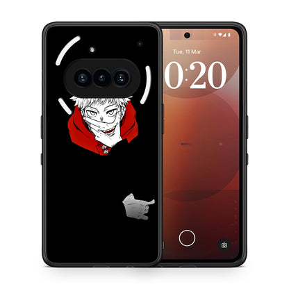 Θήκη Nothing Phone 3a Itadori Anime από τη Smartfits με σχέδιο στο πίσω μέρος και μαύρο περίβλημα | Nothing Phone 3a Itadori Anime case with colorful back and black bezels
