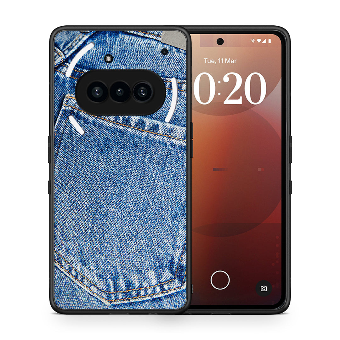 Θήκη Nothing Phone 3a Jeans Pocket από τη Smartfits με σχέδιο στο πίσω μέρος και μαύρο περίβλημα | Nothing Phone 3a Jeans Pocket case with colorful back and black bezels