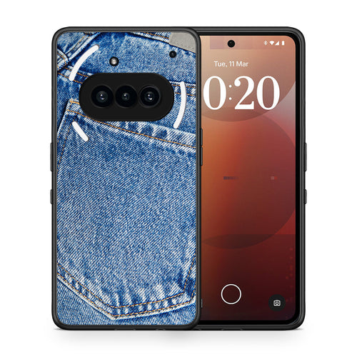 Θήκη Nothing Phone 3a Jeans Pocket από τη Smartfits με σχέδιο στο πίσω μέρος και μαύρο περίβλημα | Nothing Phone 3a Jeans Pocket case with colorful back and black bezels