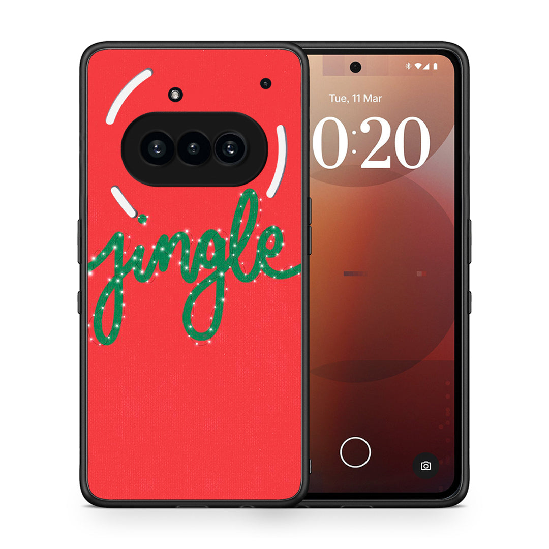 Θήκη Nothing Phone 3a Jingle Xmas από τη Smartfits με σχέδιο στο πίσω μέρος και μαύρο περίβλημα | Nothing Phone 3a Jingle Xmas case with colorful back and black bezels