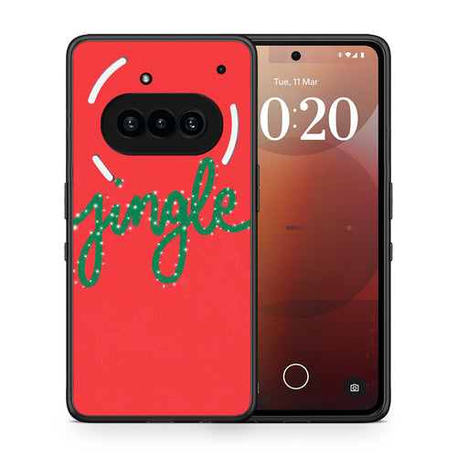 Θήκη Nothing Phone 3a Jingle Xmas από τη Smartfits με σχέδιο στο πίσω μέρος και μαύρο περίβλημα | Nothing Phone 3a Jingle Xmas case with colorful back and black bezels