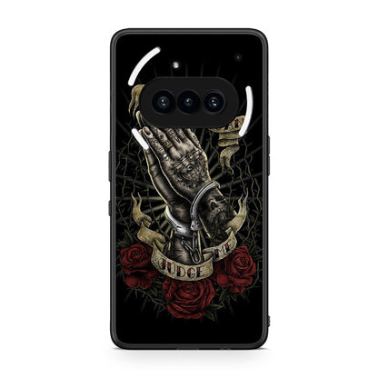Nothing Phone 3a Judge By God θήκη από τη Smartfits με σχέδιο στο πίσω μέρος και μαύρο περίβλημα | Smartphone case with colorful back and black bezels by Smartfits