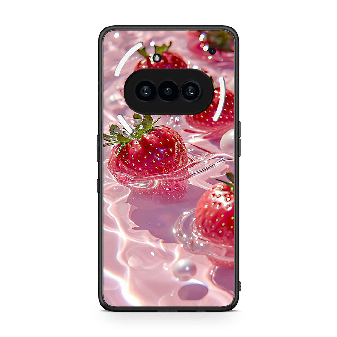 Nothing Phone 3a Juicy Strawberries θήκη από τη Smartfits με σχέδιο στο πίσω μέρος και μαύρο περίβλημα | Smartphone case with colorful back and black bezels by Smartfits