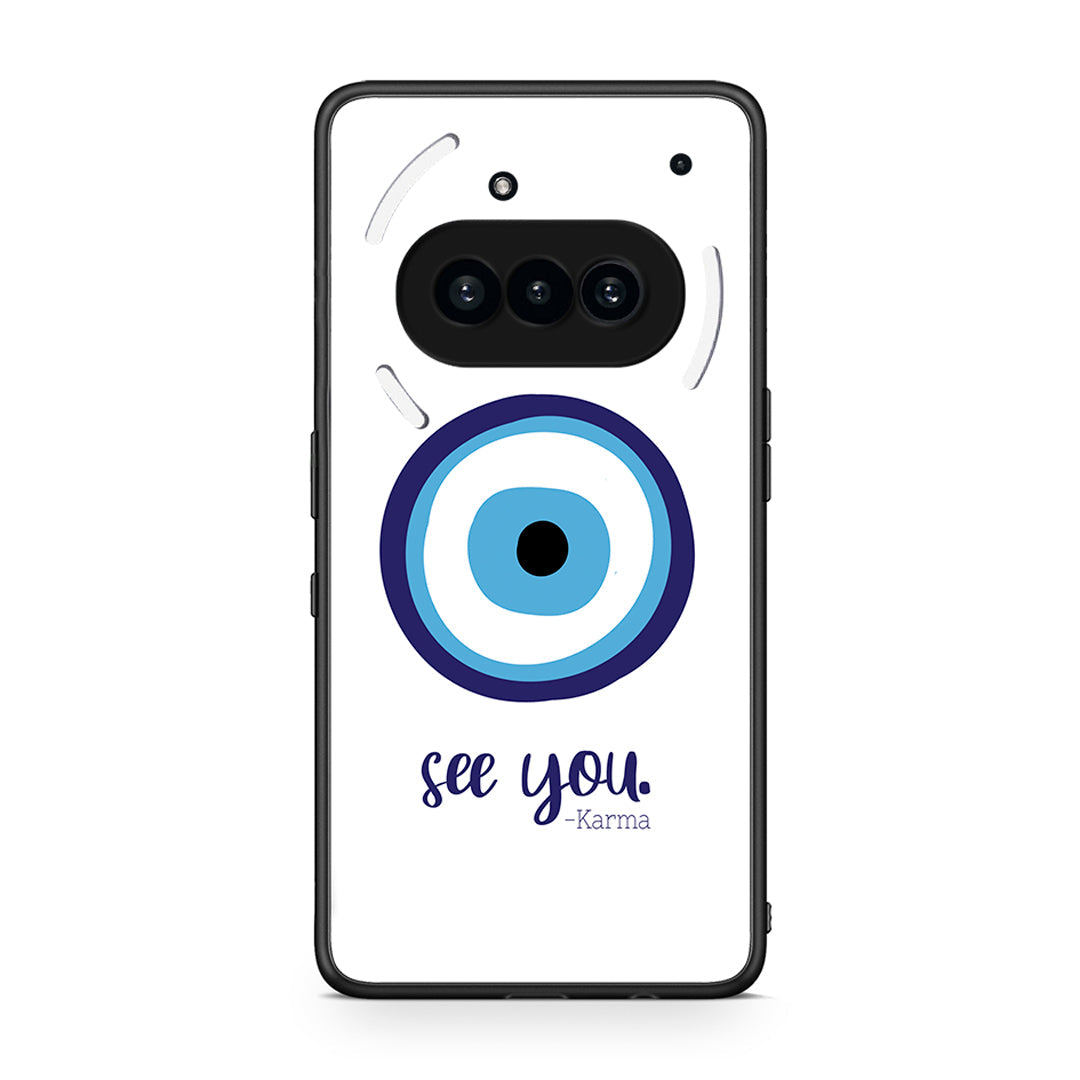 Nothing Phone 3a Karma Says θήκη από τη Smartfits με σχέδιο στο πίσω μέρος και μαύρο περίβλημα | Smartphone case with colorful back and black bezels by Smartfits