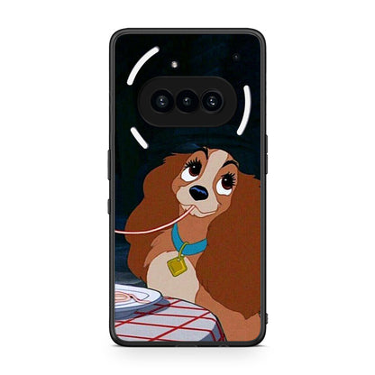 Nothing Phone 3a Lady And Tramp 2 Θήκη Αγίου Βαλεντίνου από τη Smartfits με σχέδιο στο πίσω μέρος και μαύρο περίβλημα | Smartphone case with colorful back and black bezels by Smartfits