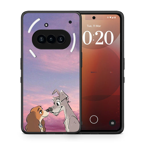 Θήκη Nothing Phone 3a Lady And Tramp από τη Smartfits με σχέδιο στο πίσω μέρος και μαύρο περίβλημα | Nothing Phone 3a Lady And Tramp case with colorful back and black bezels