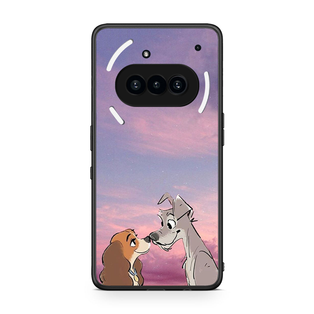 Nothing Phone 3a Lady And Tramp θήκη από τη Smartfits με σχέδιο στο πίσω μέρος και μαύρο περίβλημα | Smartphone case with colorful back and black bezels by Smartfits