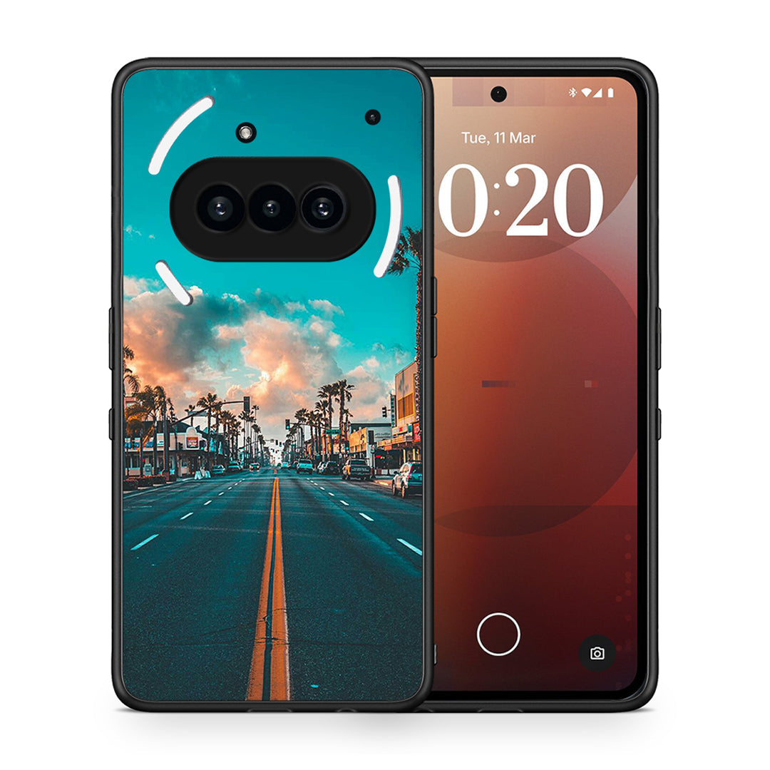 Θήκη Nothing Phone 3a City Landscape από τη Smartfits με σχέδιο στο πίσω μέρος και μαύρο περίβλημα | Nothing Phone 3a City Landscape case with colorful back and black bezels