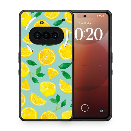 Θήκη Nothing Phone 3a Lemons από τη Smartfits με σχέδιο στο πίσω μέρος και μαύρο περίβλημα | Nothing Phone 3a Lemons case with colorful back and black bezels