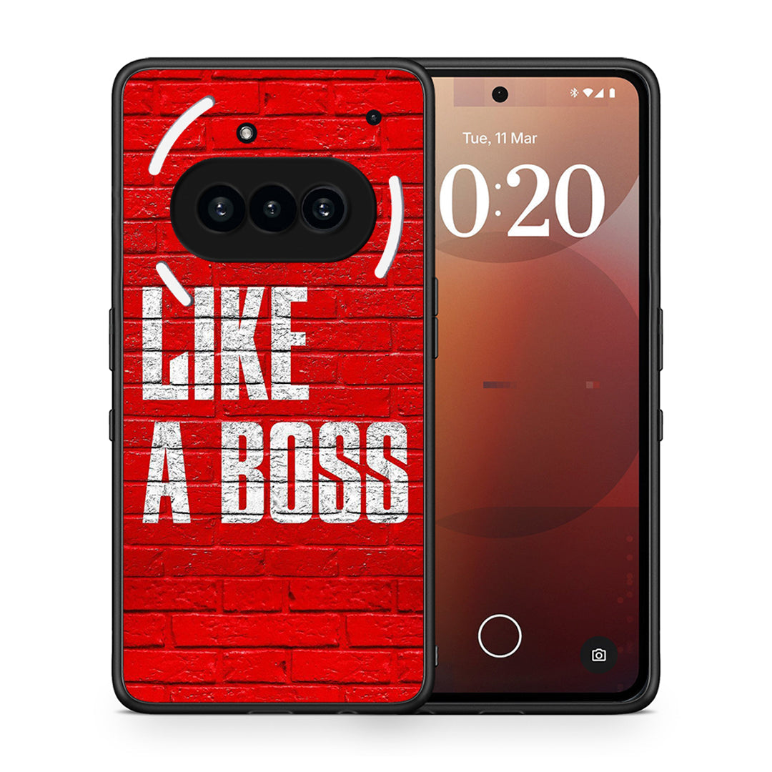 Θήκη Nothing Phone 3a Like A Boss από τη Smartfits με σχέδιο στο πίσω μέρος και μαύρο περίβλημα | Nothing Phone 3a Like A Boss case with colorful back and black bezels