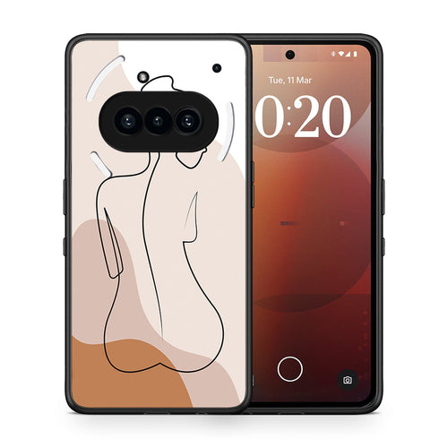Θήκη Nothing Phone 3a LineArt Woman από τη Smartfits με σχέδιο στο πίσω μέρος και μαύρο περίβλημα | Nothing Phone 3a LineArt Woman case with colorful back and black bezels