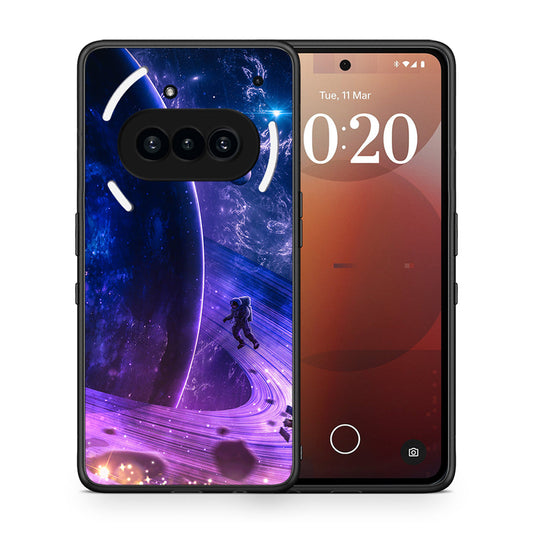 Θήκη Nothing Phone 3a Lost Astronaut από τη Smartfits με σχέδιο στο πίσω μέρος και μαύρο περίβλημα | Nothing Phone 3a Lost Astronaut case with colorful back and black bezels