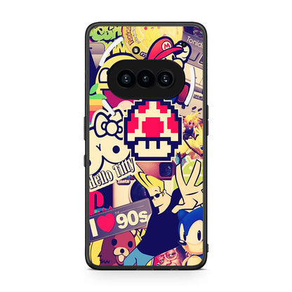 Nothing Phone 3a Love The 90s θήκη από τη Smartfits με σχέδιο στο πίσω μέρος και μαύρο περίβλημα | Smartphone case with colorful back and black bezels by Smartfits