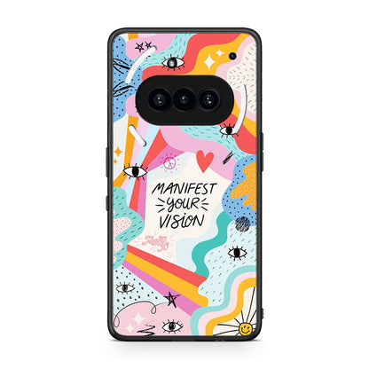 Nothing Phone 3a Manifest Your Vision θήκη από τη Smartfits με σχέδιο στο πίσω μέρος και μαύρο περίβλημα | Smartphone case with colorful back and black bezels by Smartfits