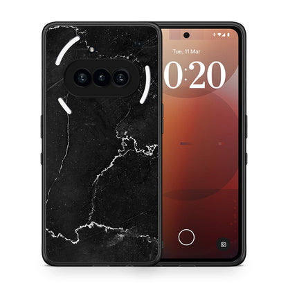 Θήκη Nothing Phone 3a Marble Black από τη Smartfits με σχέδιο στο πίσω μέρος και μαύρο περίβλημα | Nothing Phone 3a Marble Black case with colorful back and black bezels