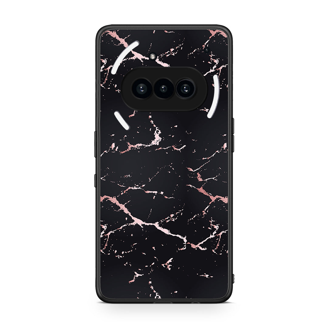 4 - Nothing Phone 3a Black Rosegold Marble case, cover, bumper