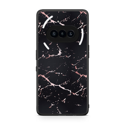 4 - Nothing Phone 3a Black Rosegold Marble case, cover, bumper