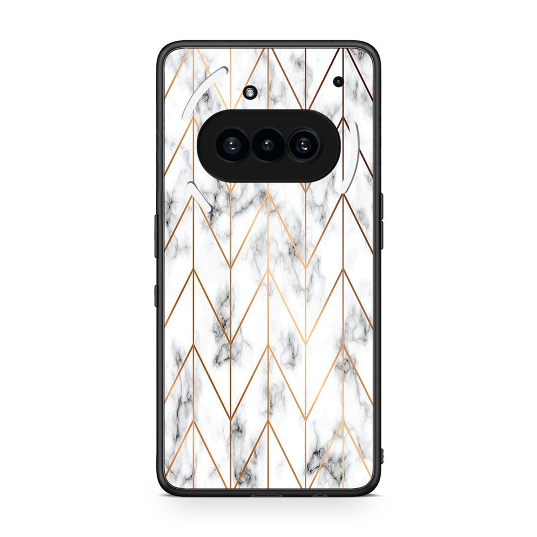 44 - Nothing Phone 3a Gold Geometric Marble case, cover, bumper