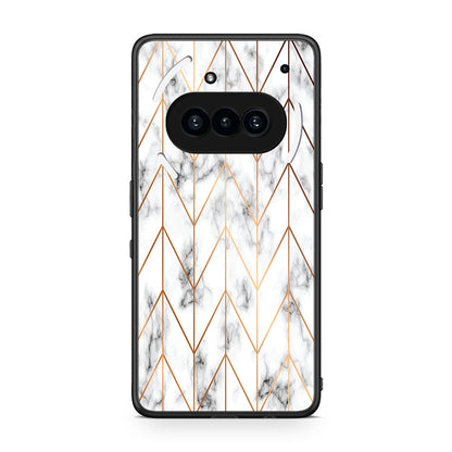 44 - Nothing Phone 3a Gold Geometric Marble case, cover, bumper
