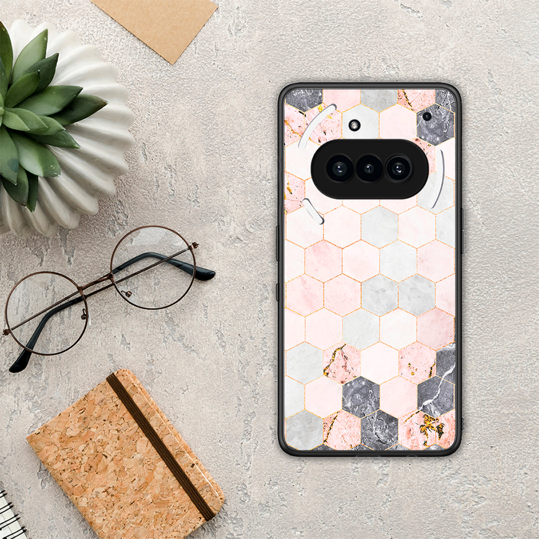 Marble Hexagon Pink - Nothing Phone 3a θήκη