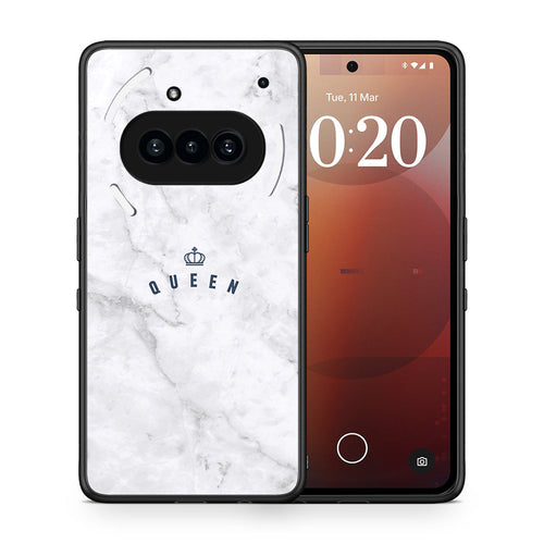 Θήκη Nothing Phone 3a Queen Marble από τη Smartfits με σχέδιο στο πίσω μέρος και μαύρο περίβλημα | Nothing Phone 3a Queen Marble case with colorful back and black bezels