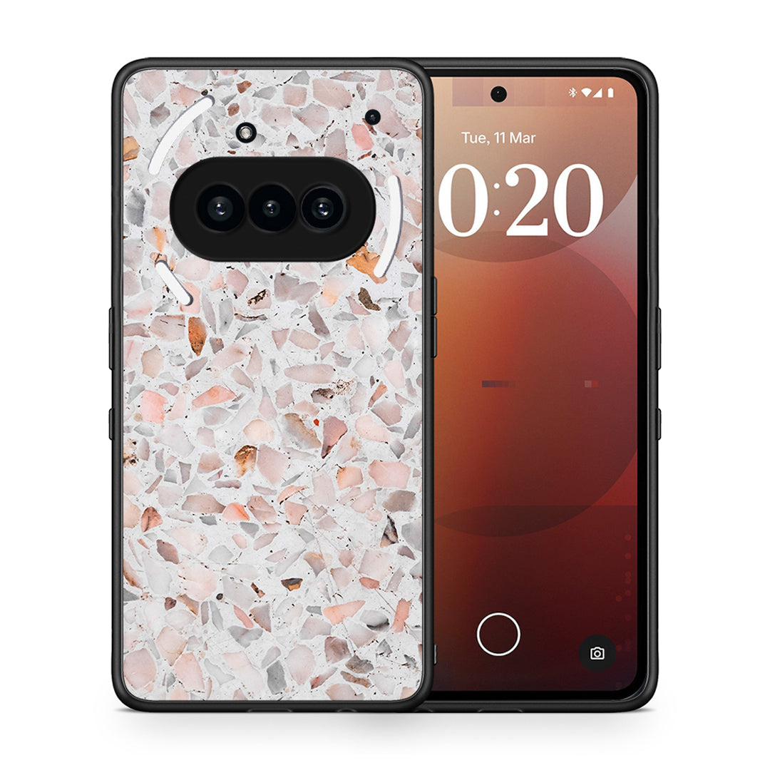 Θήκη Nothing Phone 3a Marble Terrazzo από τη Smartfits με σχέδιο στο πίσω μέρος και μαύρο περίβλημα | Nothing Phone 3a Marble Terrazzo case with colorful back and black bezels