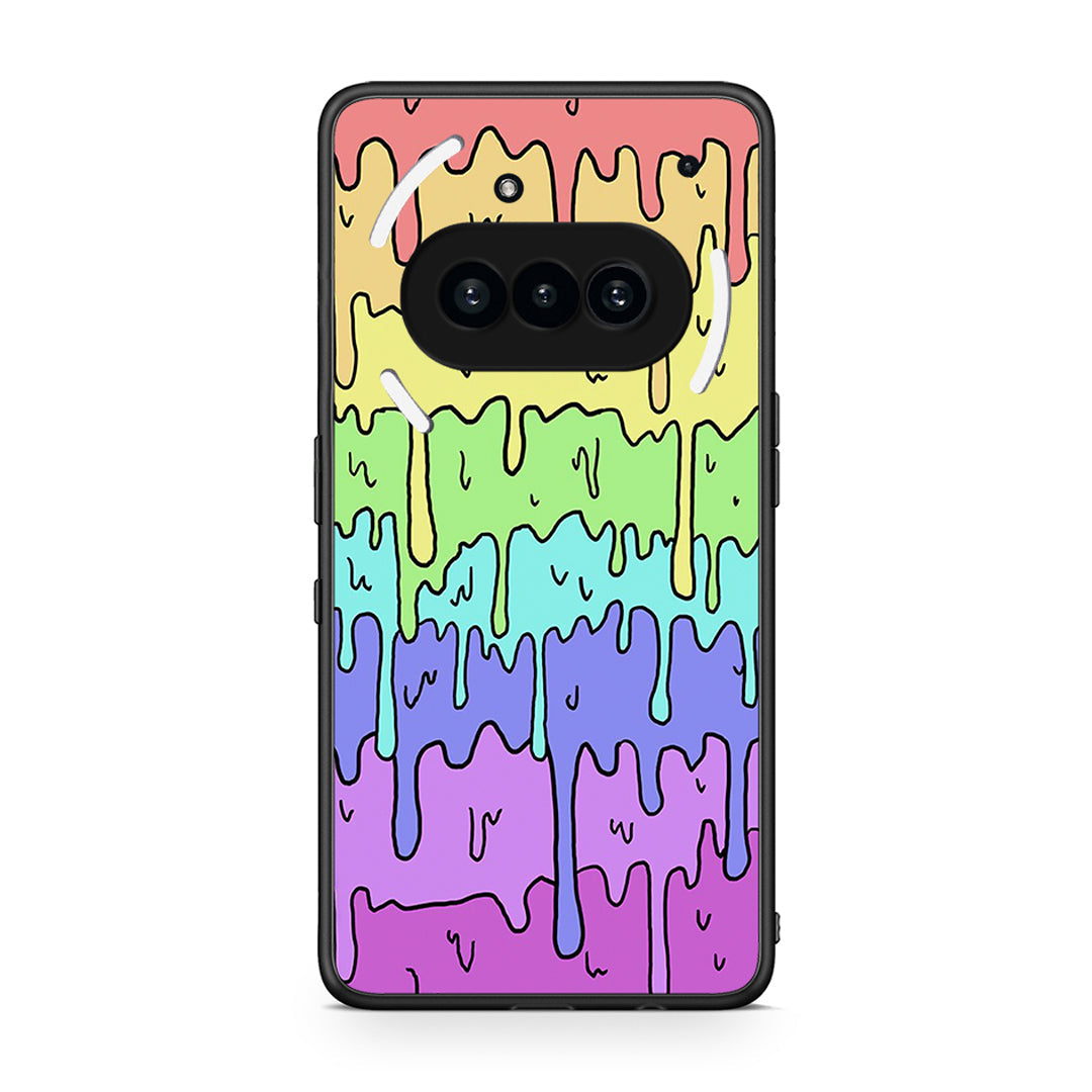 Nothing Phone 3a Melting Rainbow θήκη από τη Smartfits με σχέδιο στο πίσω μέρος και μαύρο περίβλημα | Smartphone case with colorful back and black bezels by Smartfits