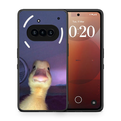 Θήκη Nothing Phone 3a Meme Duck από τη Smartfits με σχέδιο στο πίσω μέρος και μαύρο περίβλημα | Nothing Phone 3a Meme Duck case with colorful back and black bezels