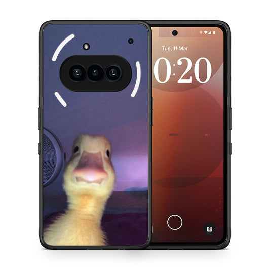 Θήκη Nothing Phone 3a Meme Duck από τη Smartfits με σχέδιο στο πίσω μέρος και μαύρο περίβλημα | Nothing Phone 3a Meme Duck case with colorful back and black bezels