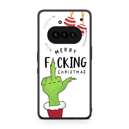 Nothing Phone 3a Merry F Xmas θήκη από τη Smartfits με σχέδιο στο πίσω μέρος και μαύρο περίβλημα | Smartphone case with colorful back and black bezels by Smartfits