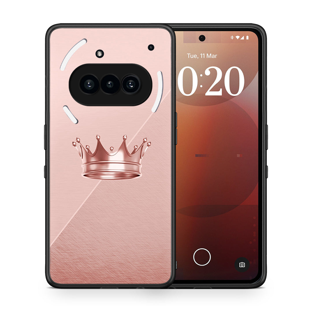 Θήκη Nothing Phone 3a Crown Minimal από τη Smartfits με σχέδιο στο πίσω μέρος και μαύρο περίβλημα | Nothing Phone 3a Crown Minimal case with colorful back and black bezels