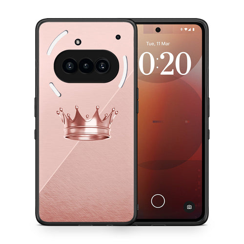 Θήκη Nothing Phone 3a Crown Minimal από τη Smartfits με σχέδιο στο πίσω μέρος και μαύρο περίβλημα | Nothing Phone 3a Crown Minimal case with colorful back and black bezels