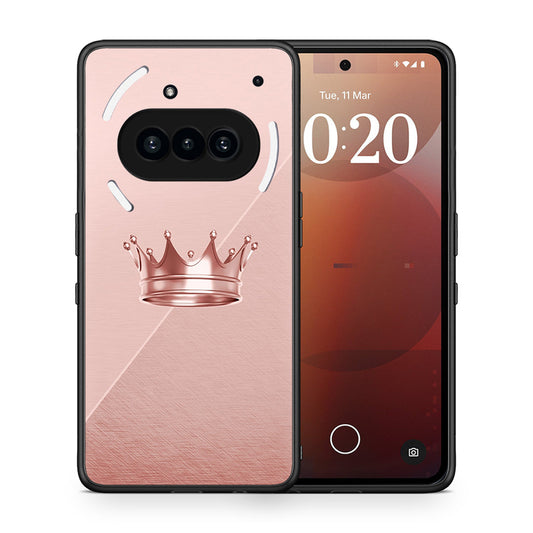 Θήκη Nothing Phone 3a Crown Minimal από τη Smartfits με σχέδιο στο πίσω μέρος και μαύρο περίβλημα | Nothing Phone 3a Crown Minimal case with colorful back and black bezels