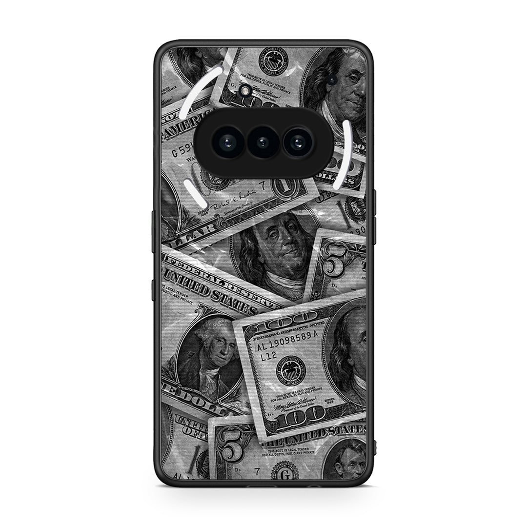 Nothing Phone 3a Money Dollars θήκη από τη Smartfits με σχέδιο στο πίσω μέρος και μαύρο περίβλημα | Smartphone case with colorful back and black bezels by Smartfits