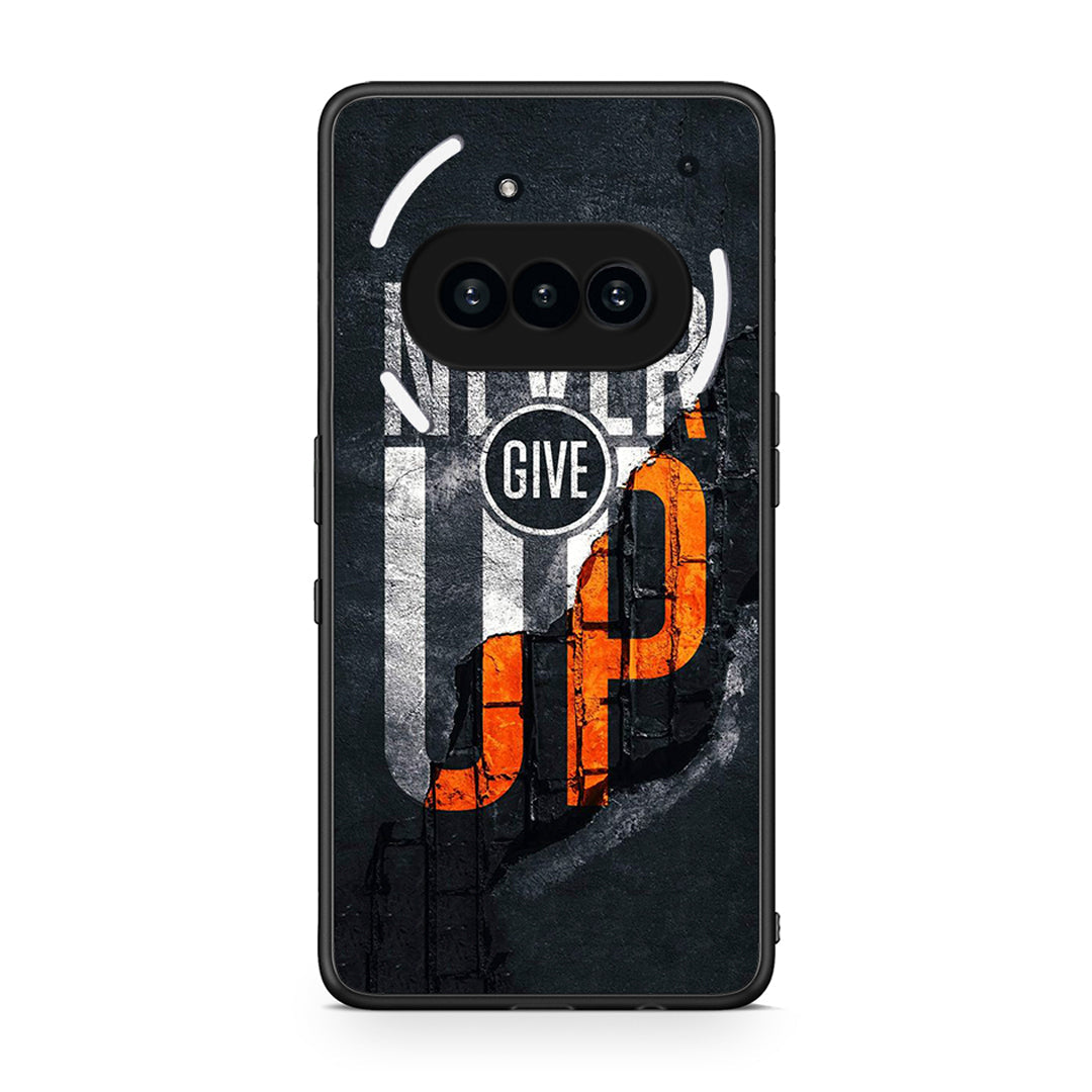 Nothing Phone 3a Never Give Up Θήκη Αγίου Βαλεντίνου από τη Smartfits με σχέδιο στο πίσω μέρος και μαύρο περίβλημα | Smartphone case with colorful back and black bezels by Smartfits