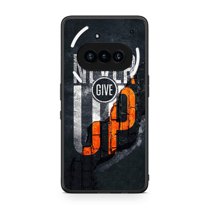 Nothing Phone 3a Never Give Up Θήκη Αγίου Βαλεντίνου από τη Smartfits με σχέδιο στο πίσω μέρος και μαύρο περίβλημα | Smartphone case with colorful back and black bezels by Smartfits