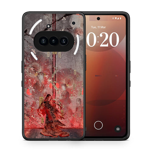 Θήκη Nothing Phone 3a Nezuko Kamado από τη Smartfits με σχέδιο στο πίσω μέρος και μαύρο περίβλημα | Nothing Phone 3a Nezuko Kamado case with colorful back and black bezels