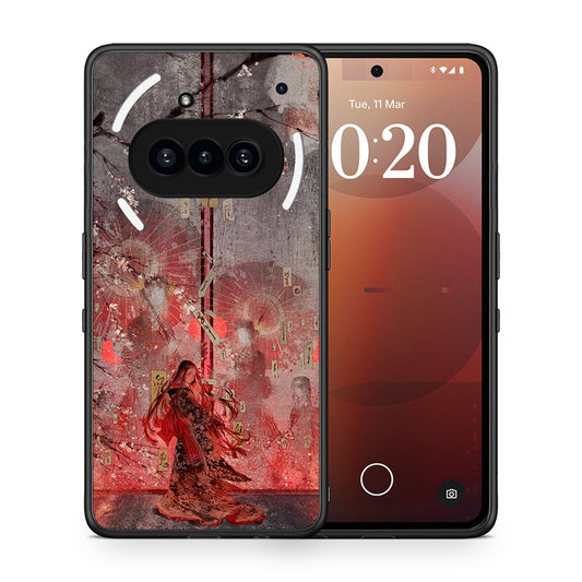 Θήκη Nothing Phone 3a Nezuko Kamado από τη Smartfits με σχέδιο στο πίσω μέρος και μαύρο περίβλημα | Nothing Phone 3a Nezuko Kamado case with colorful back and black bezels