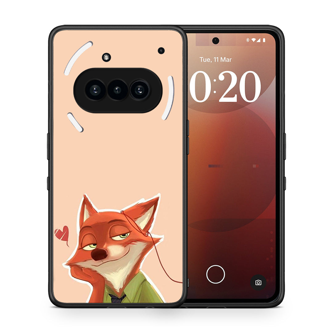 Θήκη Nothing Phone 3a Nick Wilde And Judy Hopps Love 1 από τη Smartfits με σχέδιο στο πίσω μέρος και μαύρο περίβλημα | Nothing Phone 3a Nick Wilde And Judy Hopps Love 1 case with colorful back and black bezels