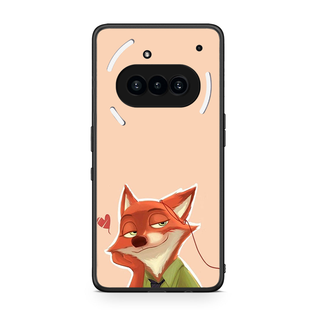 Nothing Phone 3a Nick Wilde And Judy Hopps Love 1 θήκη από τη Smartfits με σχέδιο στο πίσω μέρος και μαύρο περίβλημα | Smartphone case with colorful back and black bezels by Smartfits