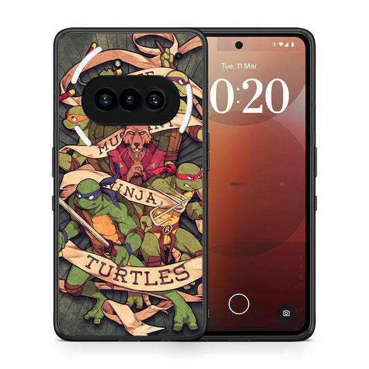 Θήκη Nothing Phone 3a Ninja Turtles από τη Smartfits με σχέδιο στο πίσω μέρος και μαύρο περίβλημα | Nothing Phone 3a Ninja Turtles case with colorful back and black bezels