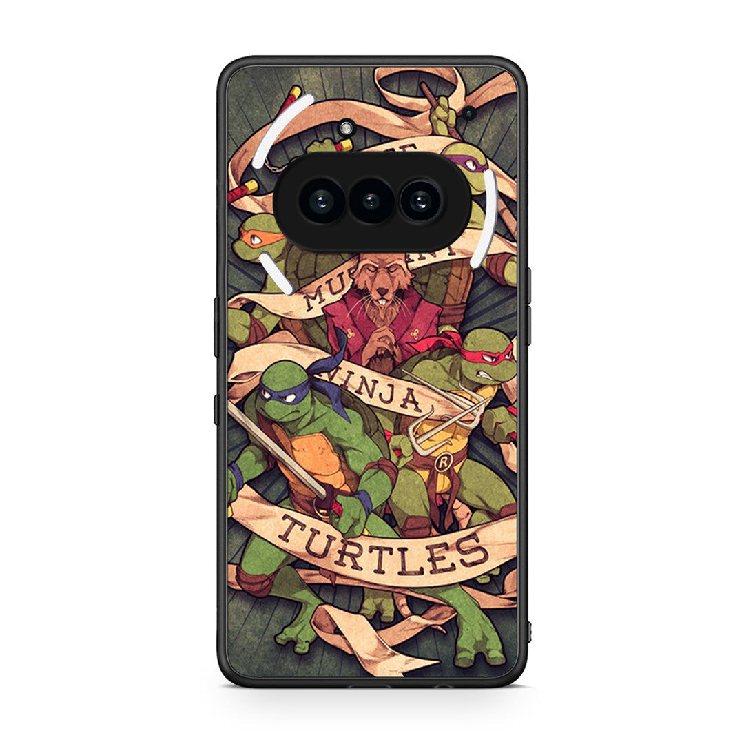 Nothing Phone 3a Ninja Turtles θήκη από τη Smartfits με σχέδιο στο πίσω μέρος και μαύρο περίβλημα | Smartphone case with colorful back and black bezels by Smartfits