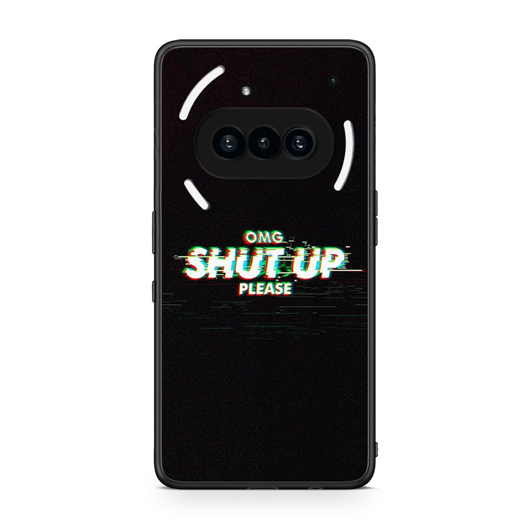 Nothing Phone 3a OMG ShutUp θήκη από τη Smartfits με σχέδιο στο πίσω μέρος και μαύρο περίβλημα | Smartphone case with colorful back and black bezels by Smartfits
